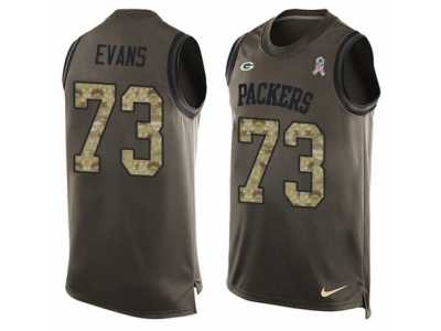 Men's Nike Green Bay Packers #73 Jahri Evans Limited Green Salute to Service Tank Top NFL Jersey