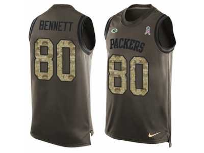 Men's Nike Green Bay Packers #80 Martellus Bennett Limited Green Salute to Service Tank Top NFL Jersey