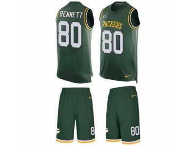 Men's Nike Green Bay Packers #80 Martellus Bennett Limited Green Tank Top Suit NFL Jersey