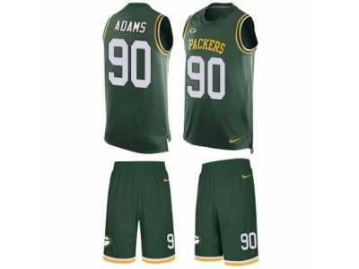 Men's Nike Green Bay Packers #90 Montravius Adams Limited Green Tank Top Suit NFL Jersey
