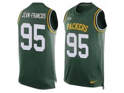 Men's Nike Green Bay Packers #95 Ricky Jean-Francois Limited Green Player Name & Number Tank Top NFL Jersey