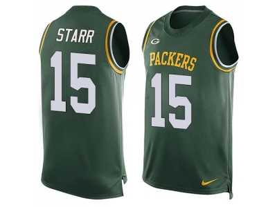 Nike Green Bay Packers #15 Bart Starr Green Team Color Men's Stitched NFL Limited Tank Top Jersey