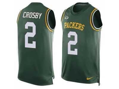 Nike Green Bay Packers #2 Mason Crosby Green Team Color Men's Stitched NFL Limited Tank Top Jersey