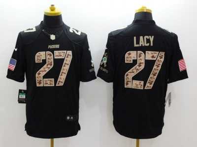 Nike Green Bay Packers #27 Eddie Lacy Black Salute to Service Jerseys(Limited)