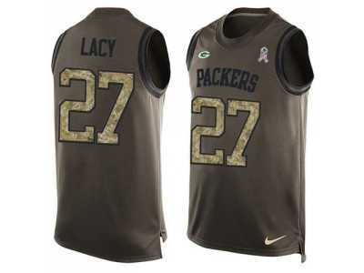 Nike Green Bay Packers #27 Eddie Lacy Green Men's Stitched NFL Limited Salute To Service Tank Top Jersey
