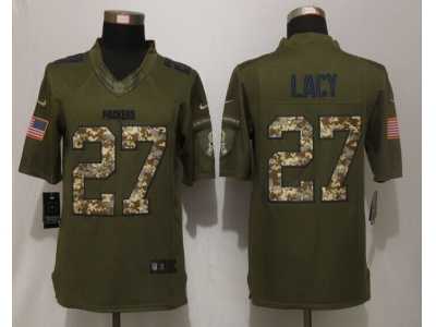 Nike Green Bay Packers #27 Eddie Lacy Green Salute To Service Jerseys(Limited)