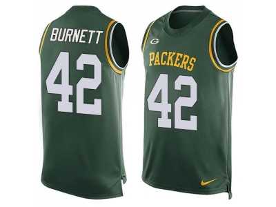 Nike Green Bay Packers #42 Morgan Burnett Green Team Color Men's Stitched NFL Limited Tank Top Jersey