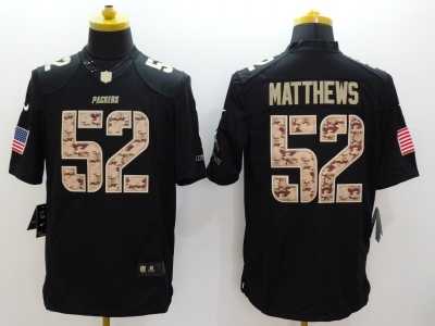 Nike Green Bay Packers #52 Clay Matthews Black Salute to Service Jerseys(Limited)