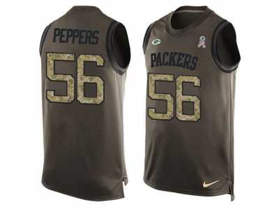Nike Green Bay Packers #56 Julius Peppers Green Men's Stitched NFL Limited Salute To Service Tank Top Jersey