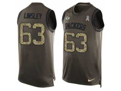 Nike Green Bay Packers #63 Corey Linsley Green Men's Stitched NFL Limited Salute To Service Tank Top Jersey