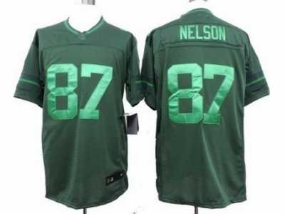 Nike Green Bay Packers #87 Jordy Nelson Green Jerseys(Drenched Limited)