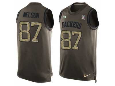 Nike Green Bay Packers #87 Jordy Nelson Green Men's Stitched NFL Limited Salute To Service Tank Top Jersey