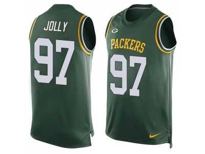 Nike Green Bay Packers #97 Johnny Jolly Green Team Color Men's Stitched NFL Limited Tank Top Jersey