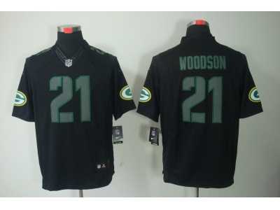 Nike NFL Green Bay Packers #21 Charles Woodson Black Jerseys(Impact Limited)