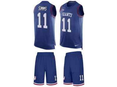 Men's Nike New York Giants #11 Phil Simms Limited Royal Blue Tank Top Suit NFL Jersey