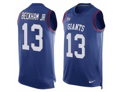 Men's Nike New York Giants #13 Odell Beckham Jr Limited Royal Blue Player Name & Number Tank Top NFL Jersey