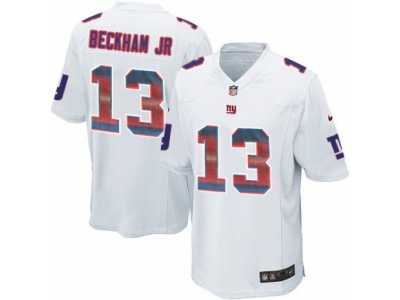 Men's Nike New York Giants #13 Odell Beckham Jr Limited White Strobe NFL Jersey