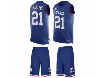 Men's Nike New York Giants #21 Landon Collins Limited Royal Blue Tank Top Suit NFL Jersey