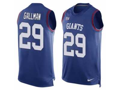 Men's Nike New York Giants #29 Wayne Gallman Limited Royal Blue Player Name & Number Tank Top NFL Jersey