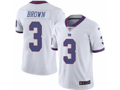 Men's Nike New York Giants #3 Josh Brown Limited White Rush NFL Jersey