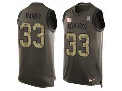 Men's Nike New York Giants #33 Bobby Rainey Limited Green Salute to Service Tank Top NFL Jersey