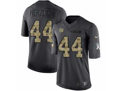 Men's Nike New York Giants #44 Mark Herzlich Limited Black 2016 Salute to Service NFL Jersey