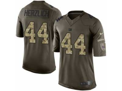 Men's Nike New York Giants #44 Mark Herzlich Limited Green Salute to Service NFL Jersey
