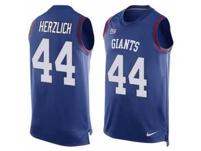 Men's Nike New York Giants #44 Mark Herzlich Limited Royal Blue Player Name & Number Tank Top NFL Jersey