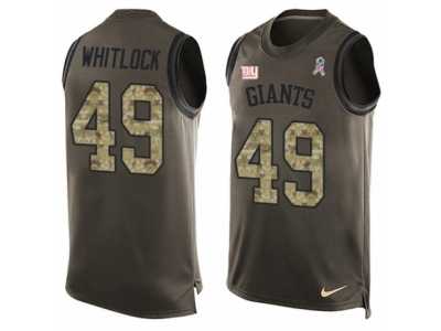 Men's Nike New York Giants #49 Nikita Whitlock Limited Green Salute to Service Tank Top NFL Jersey