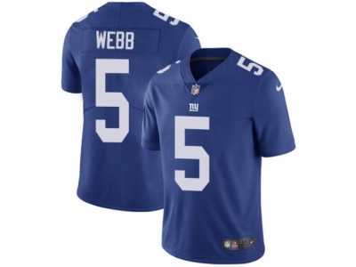 Men's Nike New York Giants #5 Davis Webb Vapor Untouchable Limited Royal Blue Team Color NFL Jersey