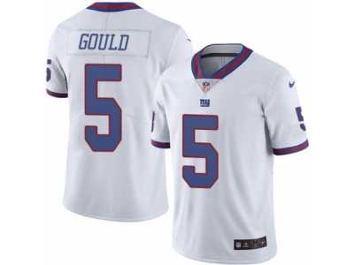 Men's Nike New York Giants #5 Robbie Gould Limited White Rush NFL Jersey