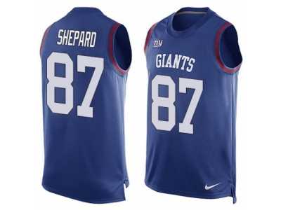 Men's Nike New York Giants #87 Sterling Shepard Limited Royal Blue Player Name & Number Tank Top NFL Jersey