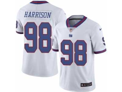 Men's Nike New York Giants #98 Damon Harrison Limited White Rush NFL Jersey