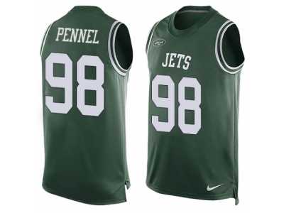 Men's Nike New York Jets #98 Mike Pennel Limited Green Player Name & Number Tank Top NFL Jersey