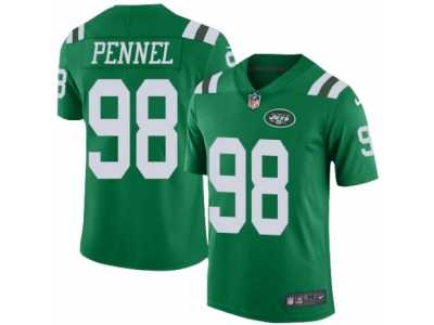 Men's Nike New York Jets #98 Mike Pennel Limited Green Rush NFL Jersey