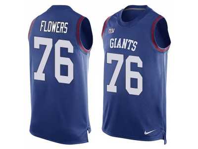 Nike New York Giants #76 Ereck Flowers Royal Blue Team Color Men's Stitched NFL Limited Tank Top Jersey