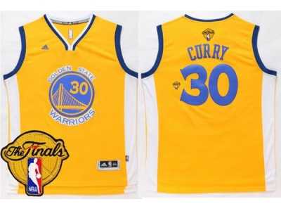 Golden State Warriors #30 Stephen Curry Gold The Finals Patch Stitched NBA Jersey