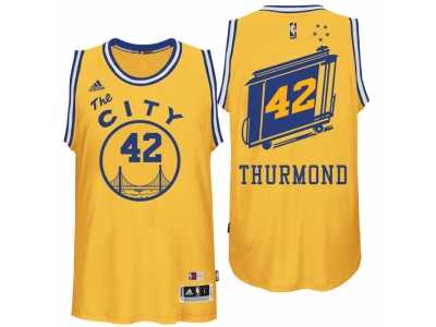 Golden State Warriors #42 Nate Thurmond Hardwood Classics Swingman Gold Jersey