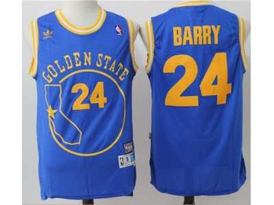 Men Golden State Warriors #24 Rick Barry Blue Throwback Golden State Stitched NBA Jersey