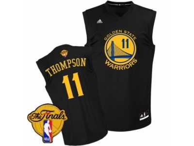 Men's Adidas Golden State Warriors #11 Klay Thompson Swingman Black Fashion 2017 The Finals Patch NBA Jersey