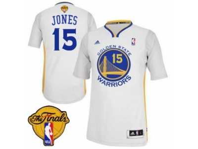 Men's Adidas Golden State Warriors #15 Damian Jones Swingman White Alternate 2017 The Finals Patch NBA Jersey