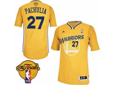 Men's Adidas Golden State Warriors #27 Zaza Pachulia Authentic Gold Alternate 2017 The Finals Patch NBA Jersey