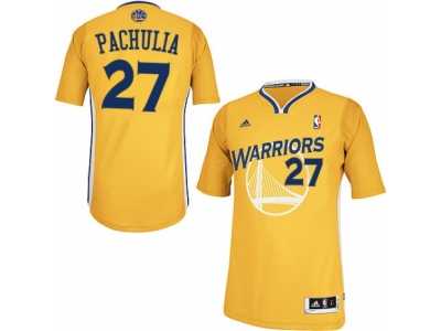 Men's Adidas Golden State Warriors #27 Zaza Pachulia Swingman Gold Alternate NBA Jersey