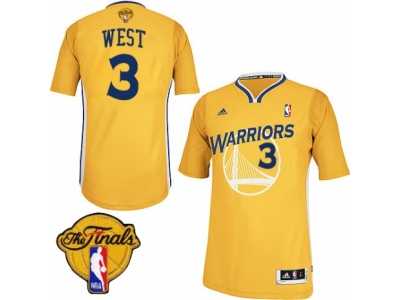 Men's Adidas Golden State Warriors #3 David West Swingman Gold Alternate 2017 The Finals Patch NBA Jersey