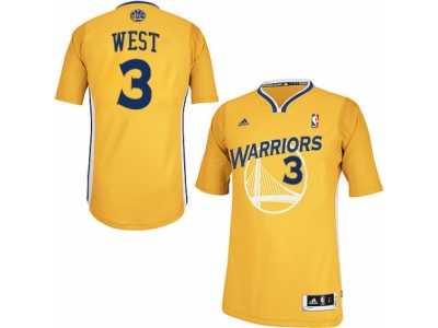Men's Adidas Golden State Warriors #3 David West Swingman Gold Alternate NBA Jersey