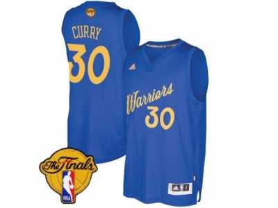 Men's Adidas Golden State Warriors #30 Stephen Curry Swingman Royal Blue 2016-2017 Christmas Day 2017 The Finals Patch NBA Jersey