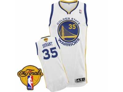 Men's Adidas Golden State Warriors #35 Kevin Durant Authentic White Home 2017 The Finals Patch NBA Jersey