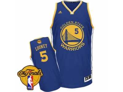 Men's Adidas Golden State Warriors #5 Kevon Looney Swingman Royal Blue Road 2017 The Finals Patch NBA Jersey