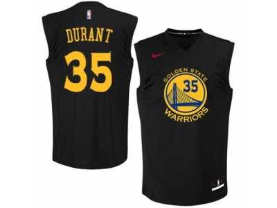 Men's Nike Golden State Warriors #35 Kevin Durant Authentic Black Fashion NBA Jersey