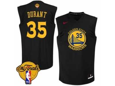 Men's Nike Golden State Warriors #35 Kevin Durant Swingman Black Fashion 2017 The Finals Patch NBA Jersey